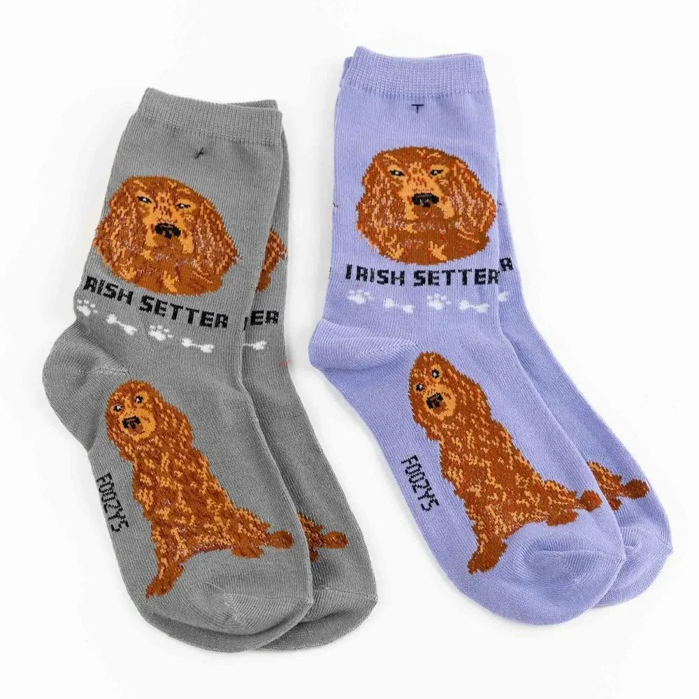 Irish Setter Hunting Gundog Dogs Rescue Friendly Animal Dog Foozys Socks